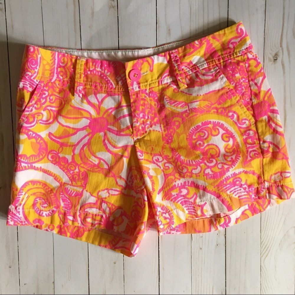 Lilly Pulitzer Callahan Short Sz 0 Bright Pink